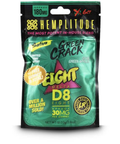 This is a pouch of Hemplitude Delta 8 gummies in Green Crack flavor.