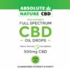 Label of Absolute Nature 500mg CBD organic oil tincture