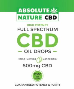 Label of Absolute Nature 500mg CBD organic oil tincture