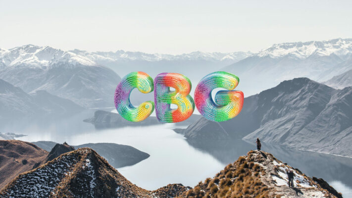 CBG rainbow gummy floating