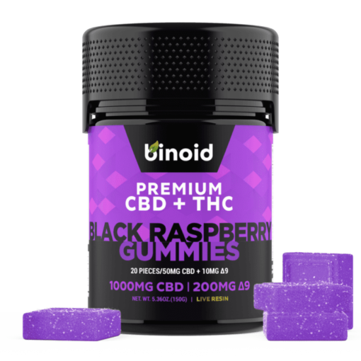 The best CBD + THC Premium Gummies Black Raspberry