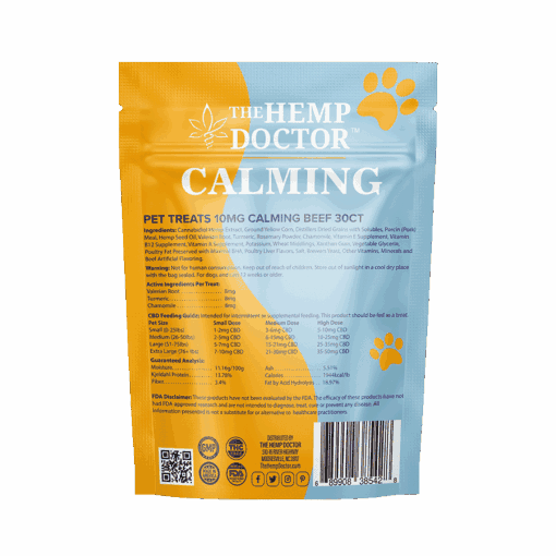 Pouch of 30 CBD Dog Treats, beef-flavored, Calming