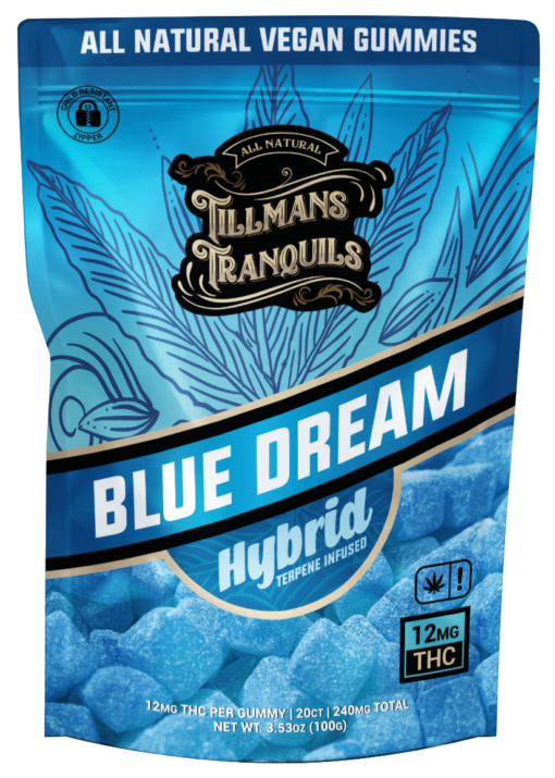 Blueberry Blue Dream THC hybrid gummies with sativa and indica