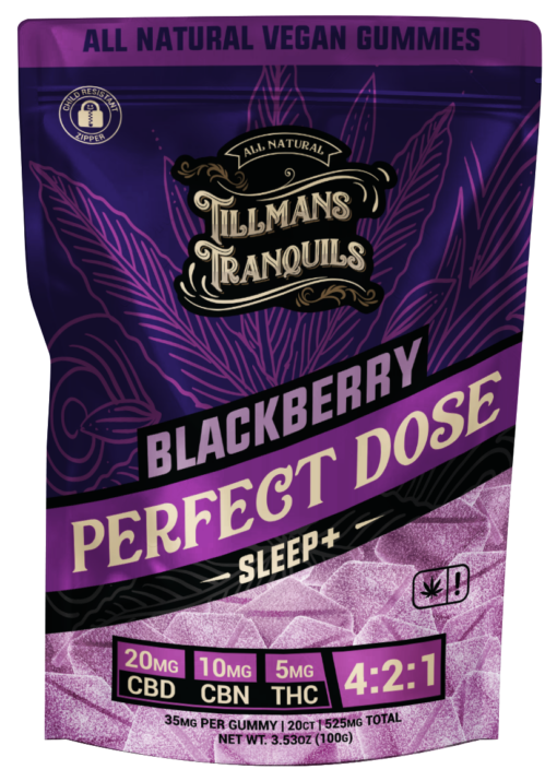 Blackberry THC CBD CBN Sleep Gummies by Tillmans Tranquils