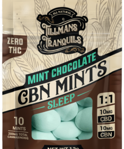 pack of tillmans CBD and CBD sleep mints, mint chocolate