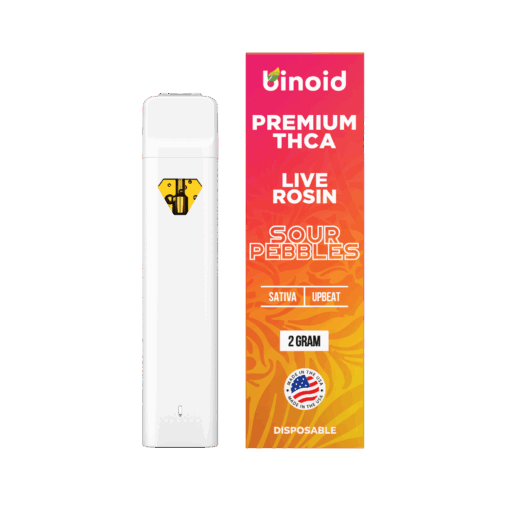 Sour Pebbles THCA disposable 2-gram vape by binoid.