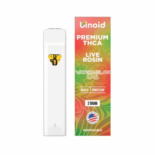 Watermelon OG THCA disposable 2-gram vape by binoid.