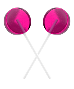 Two watermelon-flavored Delta 9 THC lollipops that are farm bill compliant.