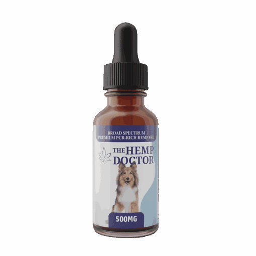 500mg Broad Spectrum Pet CBD Oil Tincture with dropper