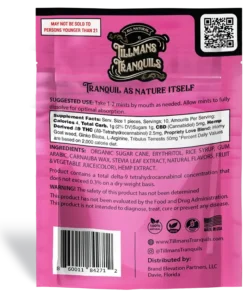 Back of the Love & Intimacy Mints Pouch – Ingredients, Usage, and Product Information