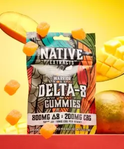 Native Extracts Warrior mango Delta-8 CBG gummies lifestyle product image