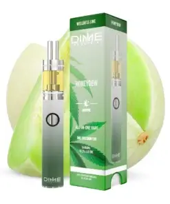 DIME THC-Free All-In-One 2g Wellness Pen in Honeydew, with its box, CBD, CBG and CBN hemp vape